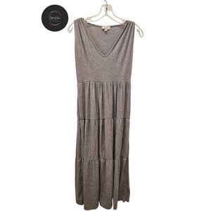 SEE YOU MONDAY BABYDOLL baby Gray CAP SLEEVES TIERED SHORT DRESS Small